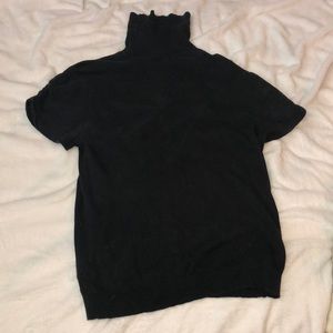 Black short sleeve turtle neck